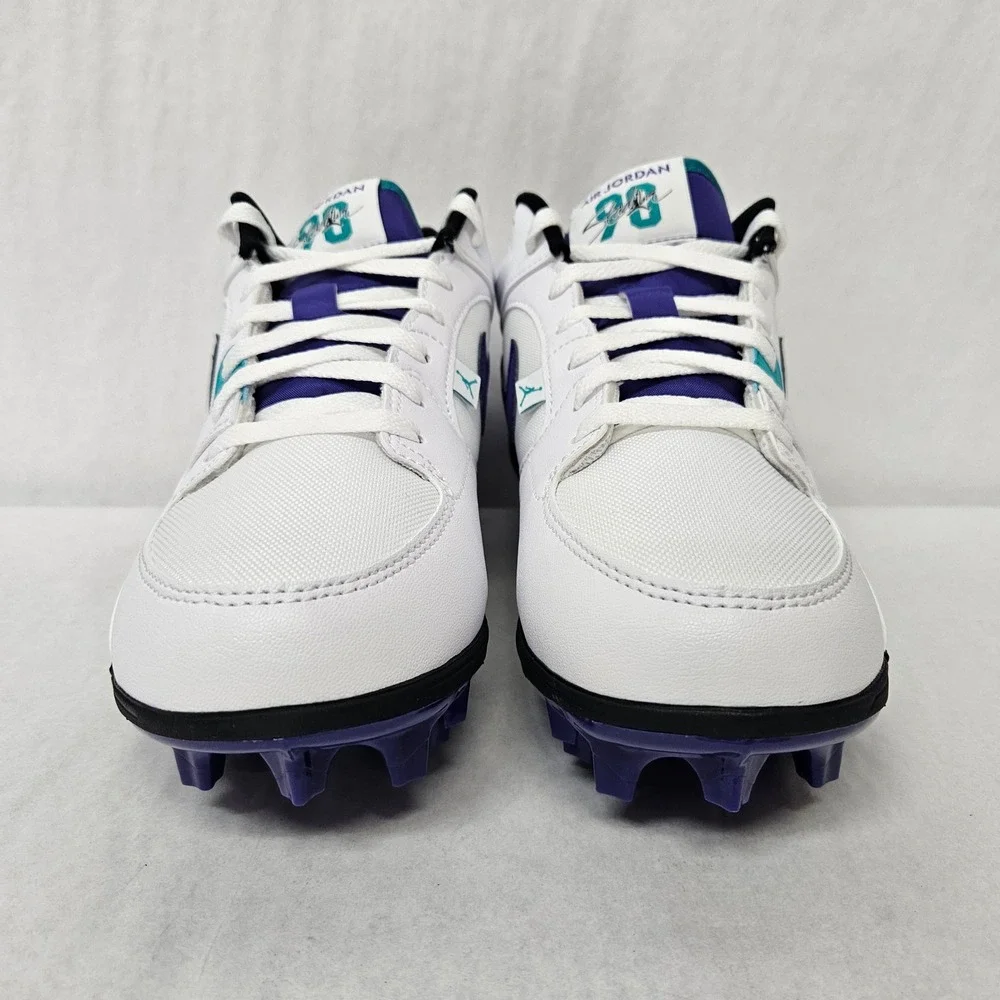Jordan‎ Stadium 90 Low TD Football Cleats HQ0210-105 White Purple Men Size 7.5